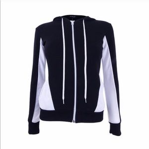 Black and White Workout Hoodie, Light Sweater